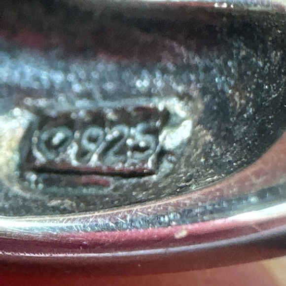 Vintage 925 Stamped Sterling Silver & Jade Jadeite Cabochon Ring Size 8 - Picture 8 of 13